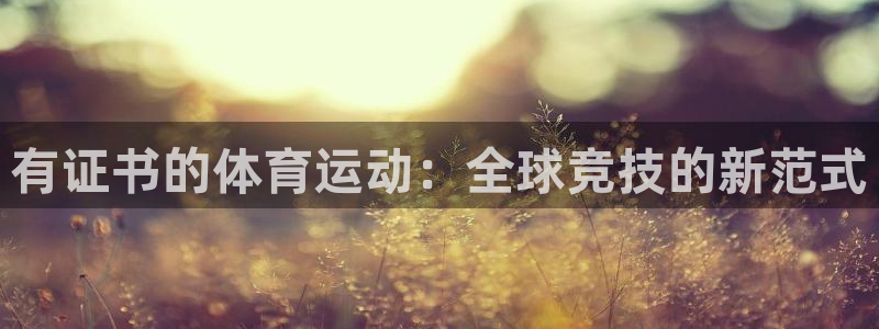 球王会体育：有证书的体育运动：全球竞技的新范式